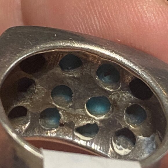 Ring Size 7.5 Blue Turquoise Sterling Silver 925 Women Semi-Precious Stone - Picture 6 of 11